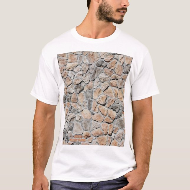 Old Brown Castle Stone Texture T-Shirt (Front)