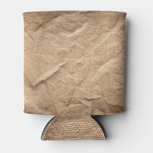 Old brown cloth: textured background. can cooler (Front)