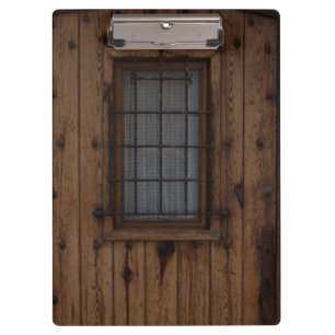 Old Brown Knotty Wooden Door Clipboard