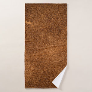 Old brown leather bath towel