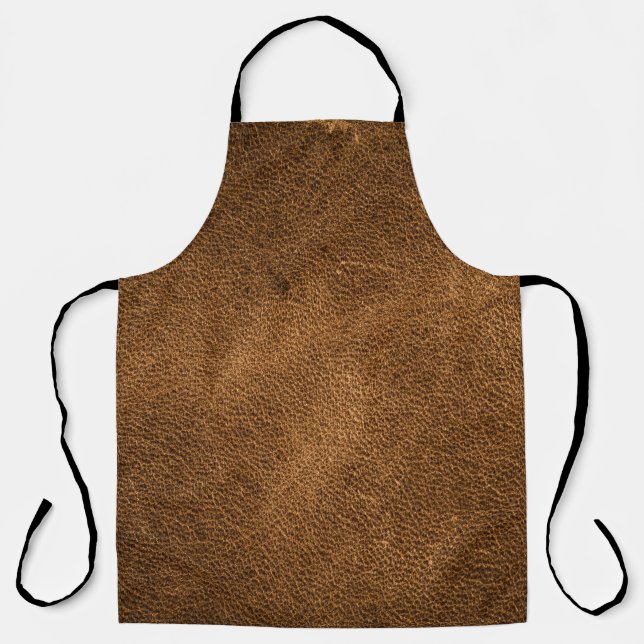 Old Brown Leather: Textured Background Apron (Front)