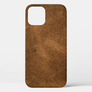 Old Brown Leather: Textured Background iPhone 12 Case