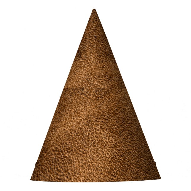 Old Brown Leather: Textured Background Party Hat (Front)