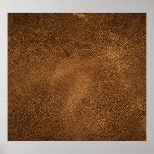 Old Brown Leather: Textured Background Poster