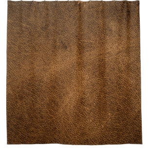 Old Brown Leather: Textured Background Shower Curtain