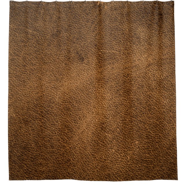 Old Brown Leather: Textured Background Shower Curtain (Front)