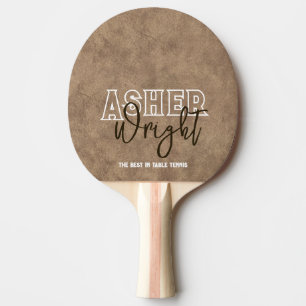 Old Brown Leather 'the best in table-tennis'  Ping Pong Paddle