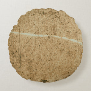 Old brown paper texture. Vintage paper. Aged vinta Round Cushion