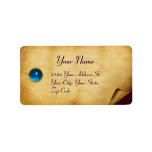 OLD BROWN PARCHMENT,GEM STONE LABEL