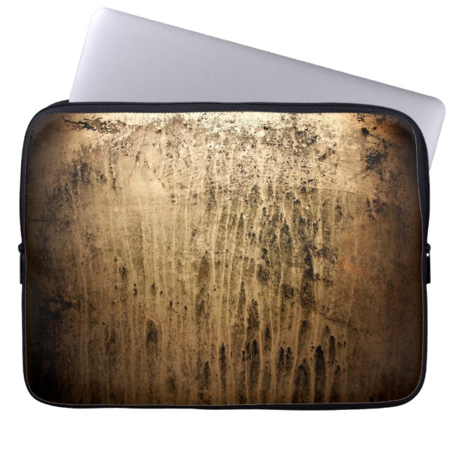 Old brown window at night laptop sleeve (Front)