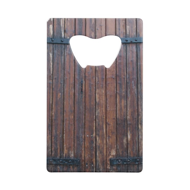 Old Brown Wood Doors With Black Iron Supports (Front)