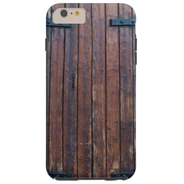 Old Brown Wood Doors With Black Iron Supports Case-Mate iPhone Case (Back)