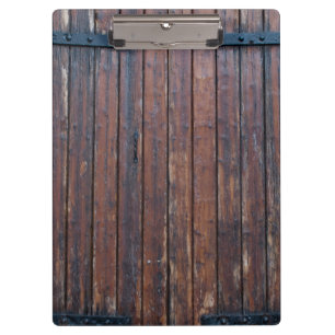 Old Brown Wood Doors With Black Iron Supports Clipboard