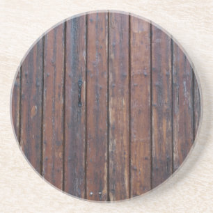 Old Brown Wood Doors With Black Iron Supports Coaster