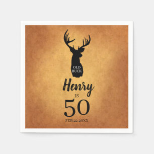 Old Buck 50th Birthday Party Napkins