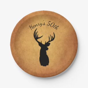 Old Buck 50th Birthday Party Paper Plates