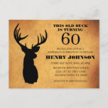 Old Buck 60th Birthday Party Invitation Postcard<br><div class="desc">Old Buck is turning (insert age here) and further customise with date,  location and RSVP information for a great birthday party!</div>