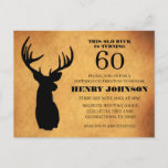 Old Buck 60th Birthday Party Invitation Postcard<br><div class="desc">Old Buck is turning (insert age here) and further customise with date,  location and RSVP information for a great birthday party!</div>