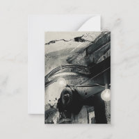 Old Building Cracked Ceiling Light Bulbs Note Card