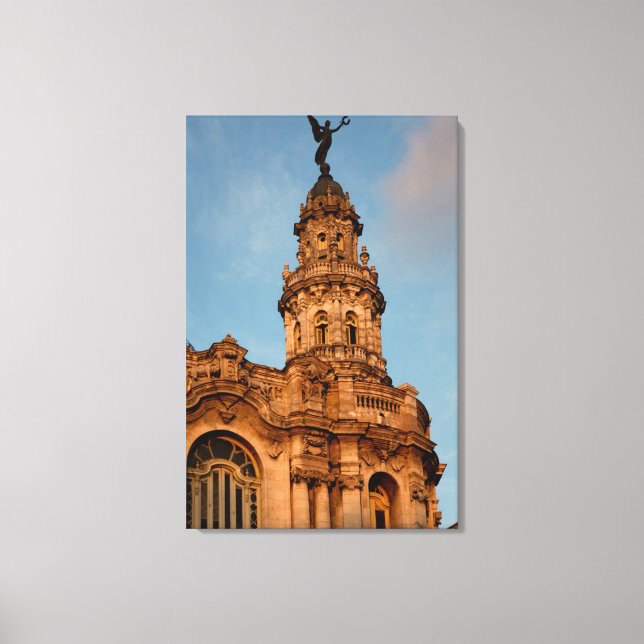 Old building Spire, Havana, Cuba Canvas Print (Front)