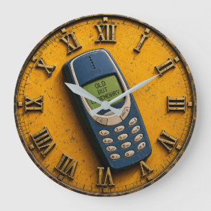 Old But Legendary Retro Brick Phone Large Clock