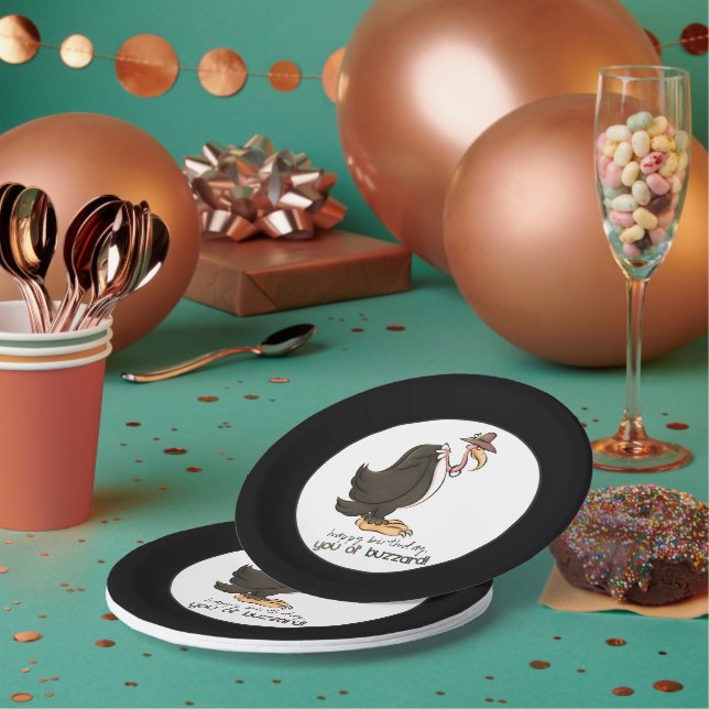 Old Buzzard Happy Birthday paper plate (Multi)