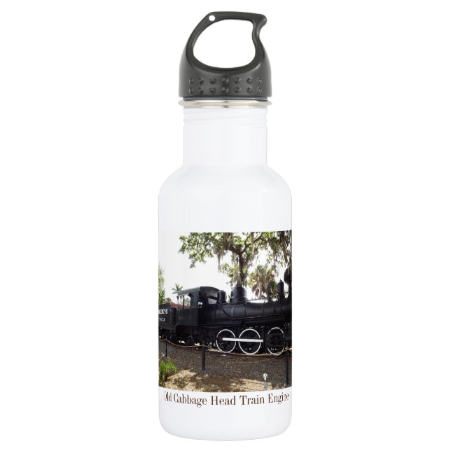 Old Cabbage Head Train Engine 18 oz Water Bottle (Front)