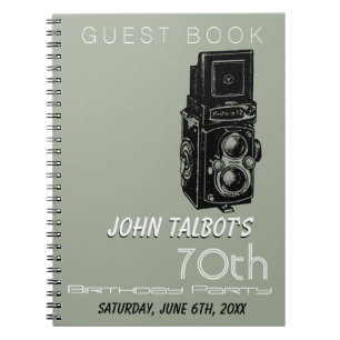 Old Camera 70th birthday Party Guest Book 1