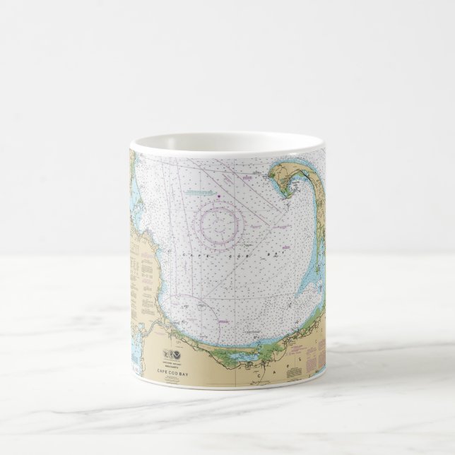 Old Cape Cod Bay Nautical Chart Mug (Center)