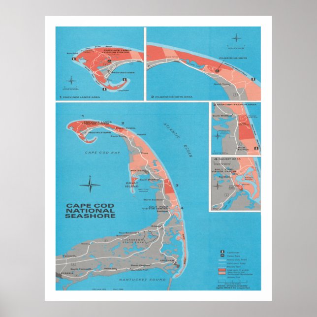 Old Cape Cod National Seashore Map (1968)  Poster (Front)