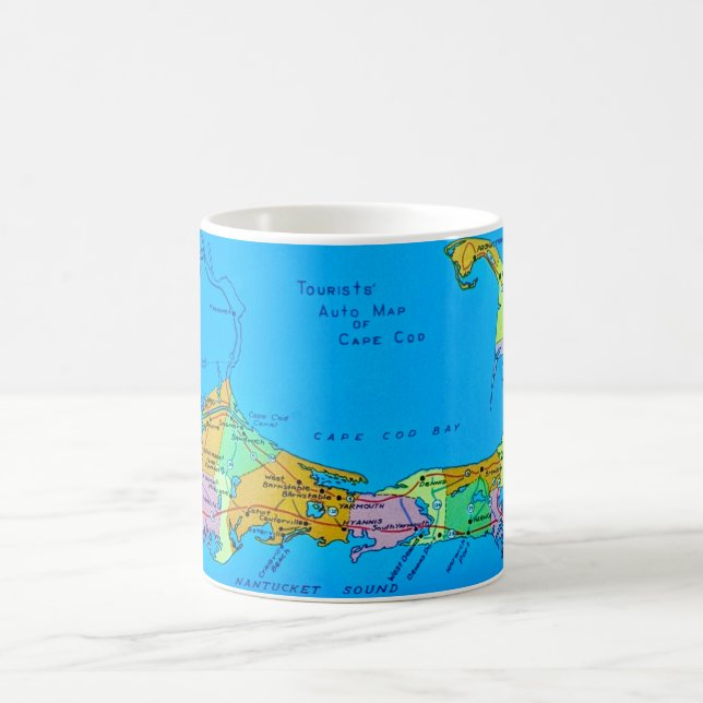Old Cape Cod Tourist Map Coffee Mug (Center)