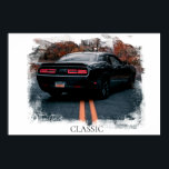 *~* Old Car Antique Classic Muscle Poster<br><div class="desc">POSTER PRINT - CLASSIC CAR- Grunge style Digital Enhanced Photo Paintings - PERSONALIZE TEXT IF DESIRED. - famous popular BLACK Muscle car. The background Frame is WHITE. The word CLASSIC can be edited to your liking or Deleted. Energetically Enhanced as well Digital Enhanced Photo Paintings of vehicle which is a...</div>