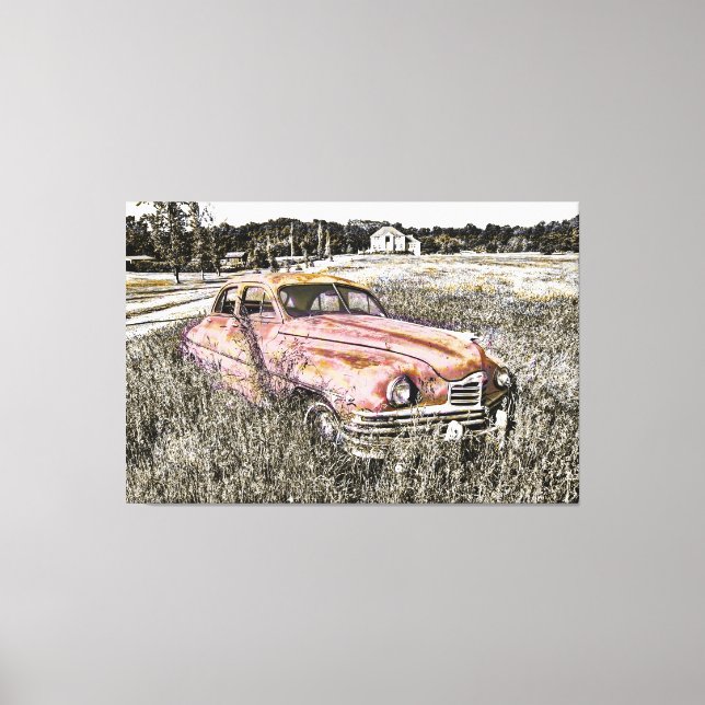 Old Car Art 3 Wrapped Canvas (Front)