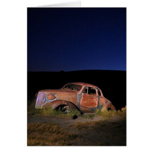 Old Car at Night, Bodie Ghost Town, Blank Inside