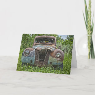 Old car birthday card