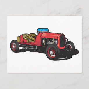 Old Car (Red) Postcard