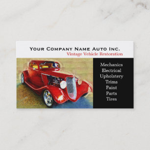 Old Car Repair Shop - Restorations Business Card