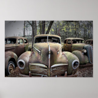Old Cars in HDR photography Poster