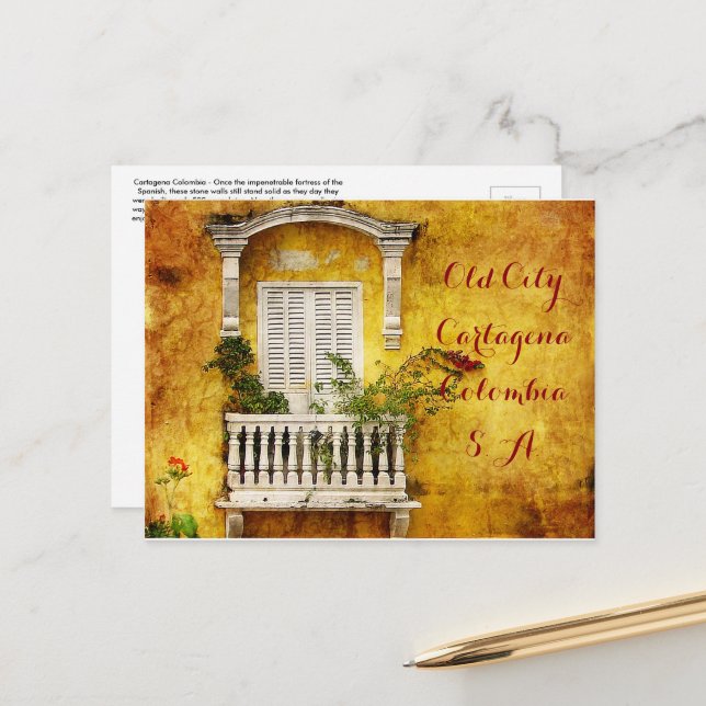 Old Cartagena Post Card (Front/Back In Situ)