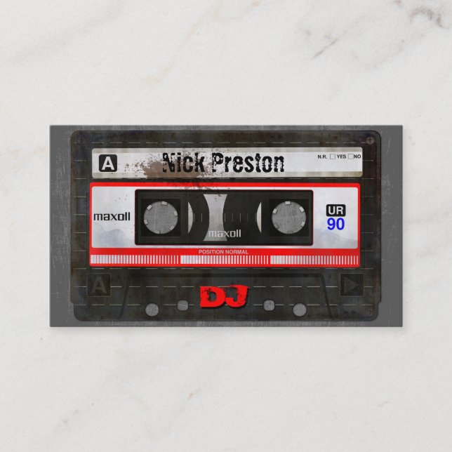 Old Cassette DJ Business Card (Front)