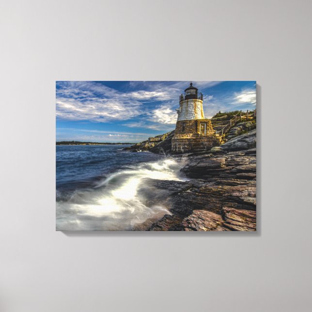 old castle hill lighthouse in newport rhode island canvas print (Front)