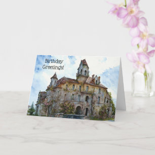 Old Castle House Manor Old Timer Birthday Card