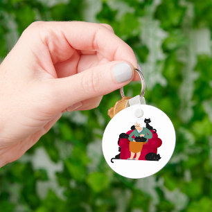 Old Cat Lady Keychain