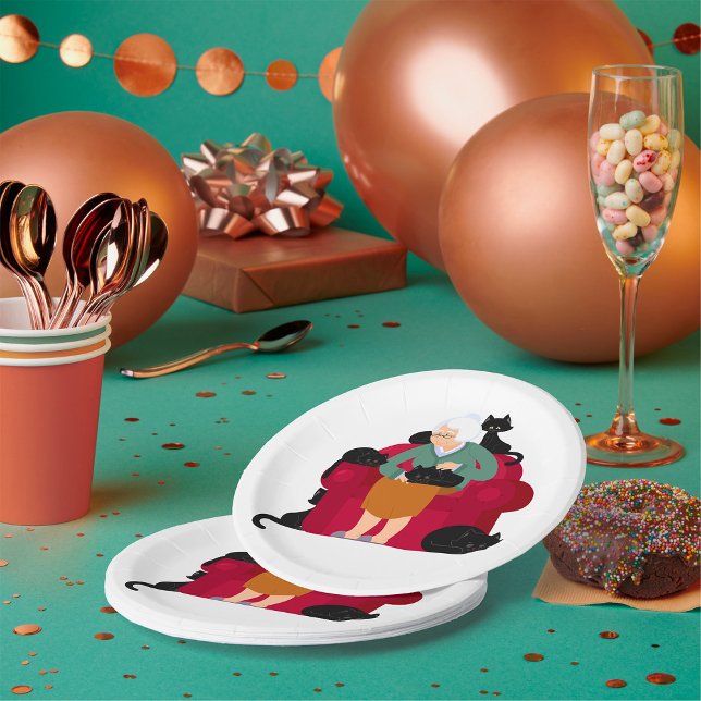 Old Cat Lady Paper Plates (Creator Uploaded)
