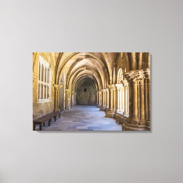 Old Cathedral Cloister Hallway Canvas Print (Front)
