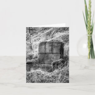 Old chair photo in black and white holiday card