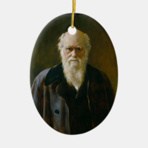 Old Charles Darwin Atheist A Oval Ornament
