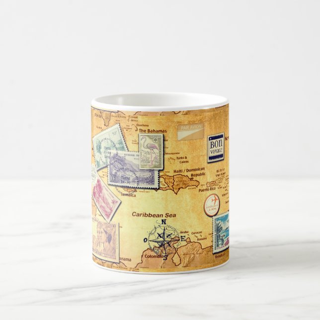 old chart of the Caribbean Coffee Mug (Center)