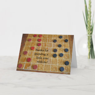 Old chequerboard thank you - Thinking of you Card