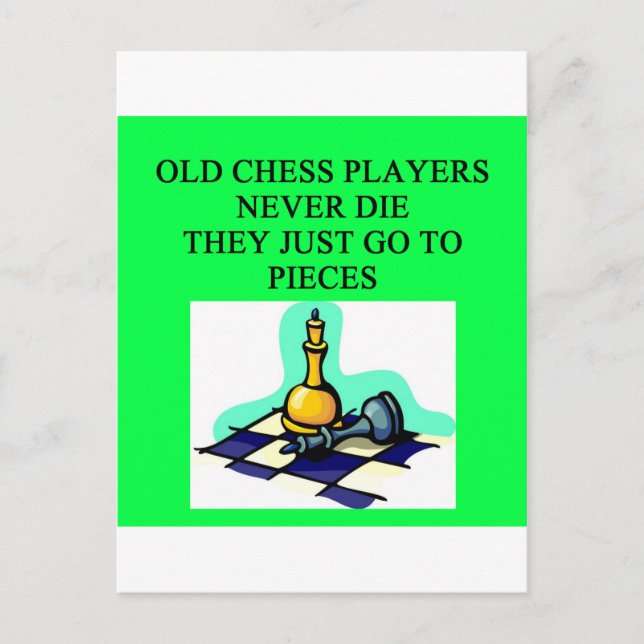 old chess players never die postcard (Front)
